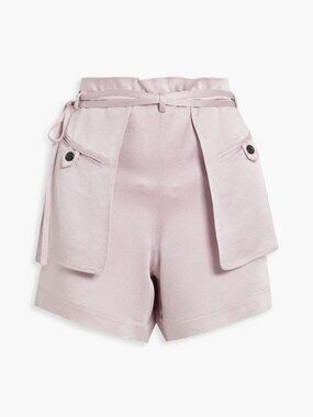 Valentino Silk Blend Belted Shorts – Lilac – Made in Italy – Size 42